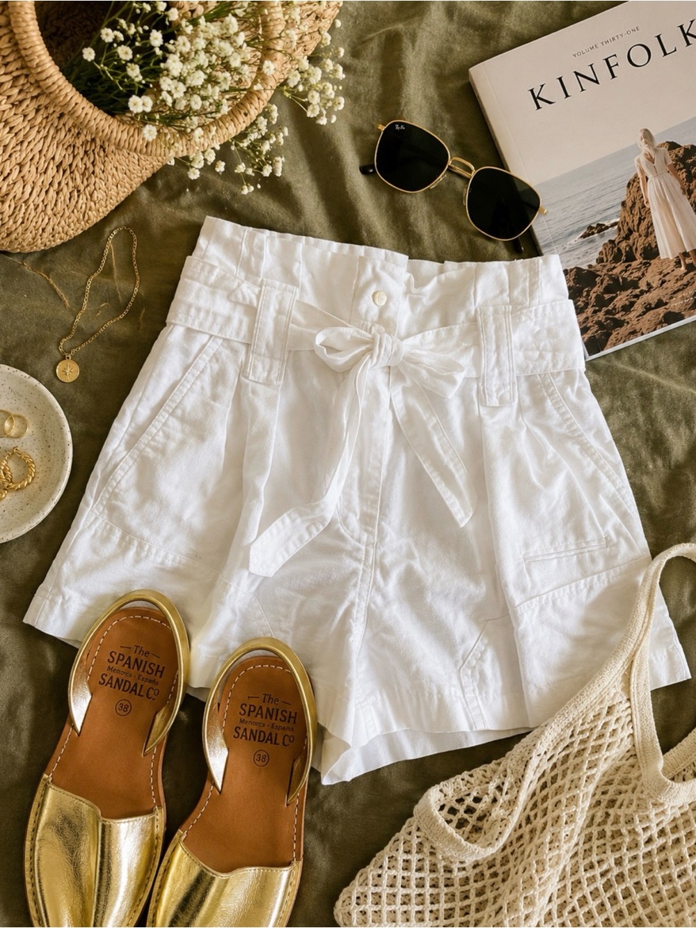 IRO Paris White Paperbag Utility Shorts | Size 34 or US 2